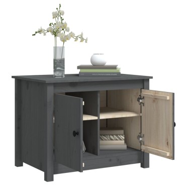 vidaXL Τραπεζάκι Σαλονιού Γκρι 71x49x55cm από Μασίφ Ξύλο Πεύκου 1 τεμ.