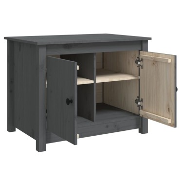 vidaXL Τραπεζάκι Σαλονιού Γκρι 71x49x55cm από Μασίφ Ξύλο Πεύκου 1 τεμ.
