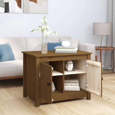 vidaXL Τραπεζάκι Σαλονιού Καφέ Μελί 71x49x55cm Μασίφ Ξύλο Πεύκου 1 τεμ.