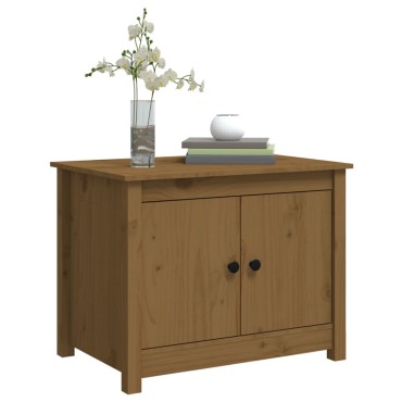 vidaXL Τραπεζάκι Σαλονιού Καφέ Μελί 71x49x55cm Μασίφ Ξύλο Πεύκου 1 τεμ.