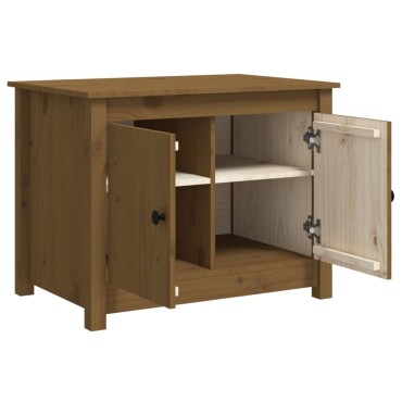vidaXL Τραπεζάκι Σαλονιού Καφέ Μελί 71x49x55cm Μασίφ Ξύλο Πεύκου 1 τεμ.