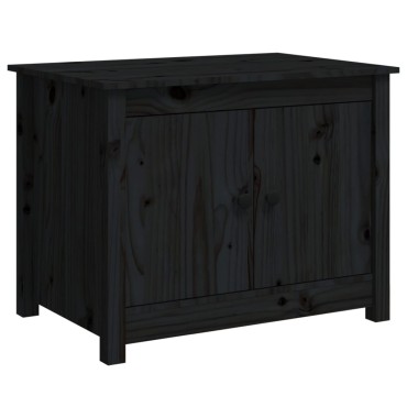 vidaXL Τραπεζάκι Σαλονιού Μαύρο 71x49x55cm Μασίφ Ξύλο Πεύκου 1 τεμ.