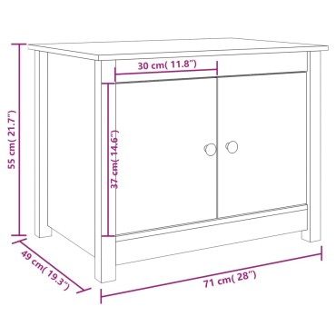 vidaXL Τραπεζάκι Σαλονιού Μαύρο 71x49x55cm Μασίφ Ξύλο Πεύκου 1 τεμ.