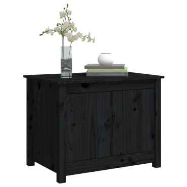 vidaXL Τραπεζάκι Σαλονιού Μαύρο 71x49x55cm Μασίφ Ξύλο Πεύκου 1 τεμ.