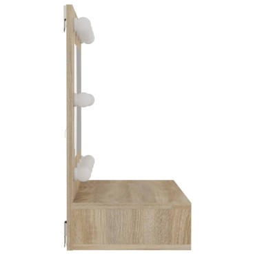vidaXL Έπιπλο Καθρέπτη με LED Sonoma Δρυς 60x31,5x62cm 1 τεμ.