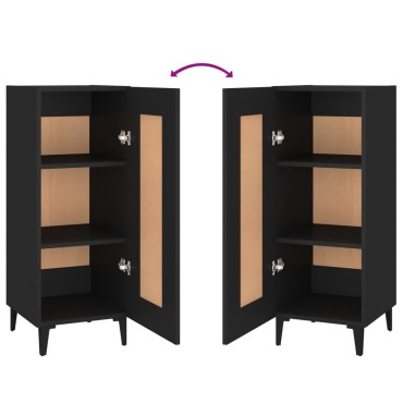 vidaXL Ντουλάπι Μαύρο 34,5x34x90cm από Επεξεργασμένο Ξύλο 1 τεμ.