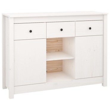 vidaXL Μπουφές Λευκός 100x35x75cm από Μασίφ Ξύλο Πεύκου 1 τεμ.