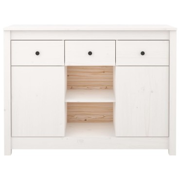vidaXL Μπουφές Λευκός 100x35x75cm από Μασίφ Ξύλο Πεύκου 1 τεμ.