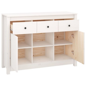 vidaXL Μπουφές Λευκός 100x35x75cm από Μασίφ Ξύλο Πεύκου 1 τεμ.