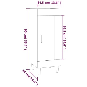 vidaXL Ντουλάπι Γκρι Sonoma 34,5x34x90cm από Επεξεργασμένο Ξύλο 1 τεμ.