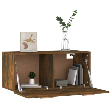 vidaXL Ντουλάπι Τοίχου Καπνιστή Δρυς 80x35x36,5cm Επεξεργασμένο Ξύλο 1 τεμ.