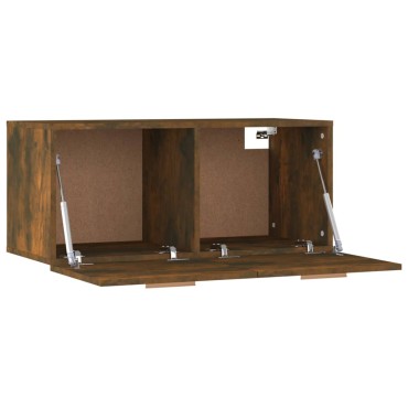 vidaXL Ντουλάπι Τοίχου Καπνιστή Δρυς 80x35x36,5cm Επεξεργασμένο Ξύλο 1 τεμ.