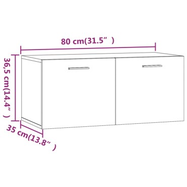vidaXL Ντουλάπι Τοίχου Καφέ Δρυς 80x35x36,5cm Επεξεργασμένο Ξύλο 1 τεμ.