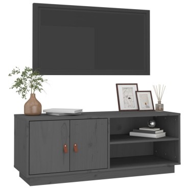 vidaXL Έπιπλο Τηλεόρασης Γκρι 105x34x40cm από Μασίφ Ξύλο Πεύκου
