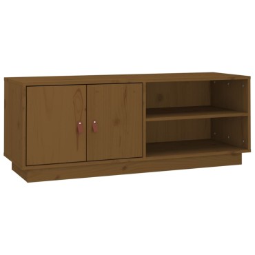 vidaXL Έπιπλο Τηλεόρασης Καφέ Μελί 105x34x40cm από Μασίφ Ξύλο Πεύκου