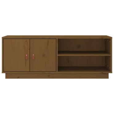 vidaXL Έπιπλο Τηλεόρασης Καφέ Μελί 105x34x40cm από Μασίφ Ξύλο Πεύκου