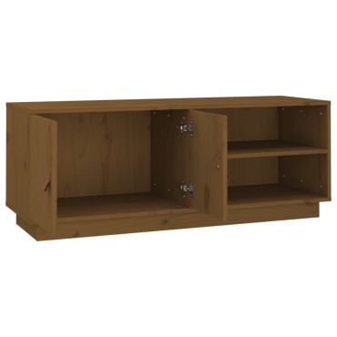 vidaXL Έπιπλο Τηλεόρασης Καφέ Μελί 105x34x40cm από Μασίφ Ξύλο Πεύκου