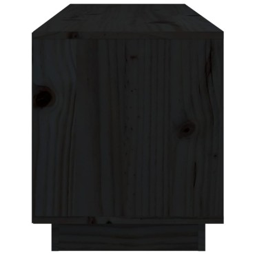 vidaXL Έπιπλο Τηλεόρασης Μαύρο 105x34x40cm από Μασίφ Ξύλο Πεύκου
