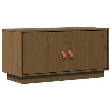 vidaXL Έπιπλο Τηλεόρασης Καφέ Μελί 80x34x40cm από Μασίφ Ξύλο Πεύκου