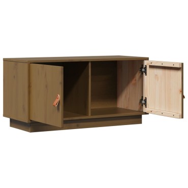 vidaXL Έπιπλο Τηλεόρασης Καφέ Μελί 80x34x40cm από Μασίφ Ξύλο Πεύκου