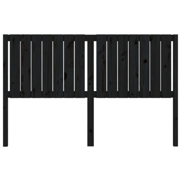 vidaXL Κεφαλάρι Κρεβατιού Μαύρο 165,5x4x100cm από Μασίφ Ξύλο Πεύκου 1 τεμ.