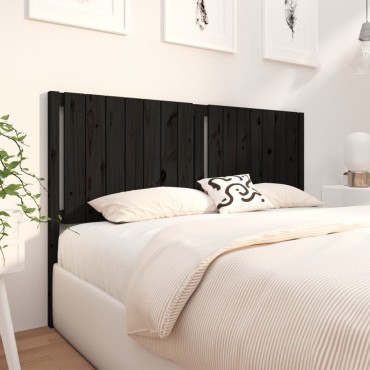 vidaXL Κεφαλάρι Κρεβατιού Μαύρο 165,5x4x100cm από Μασίφ Ξύλο Πεύκου 1 τεμ.