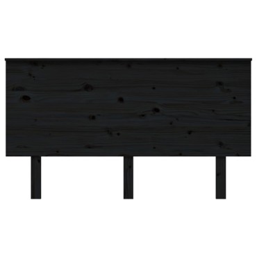 vidaXL Κεφαλάρι Κρεβατιού Μαύρο 144x6x82,5cm Μασίφ Ξύλο Πεύκου 1 τεμ.