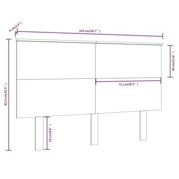 vidaXL Κεφαλάρι Κρεβατιού Μαύρο 144x6x82,5cm Μασίφ Ξύλο Πεύκου 1 τεμ.