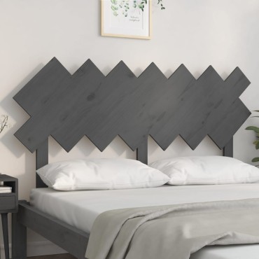 vidaXL Κεφαλάρι Κρεβατιού Γκρι 151,5x3x81cm από Μασίφ Ξύλο Πεύκου 1 τεμ.