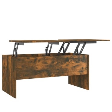 vidaXL Τραπεζάκι Σαλονιού Καπνιστή Δρυς102x50,5x46,5cm Επεξεργασμ.Ξύλο 1 τεμ.