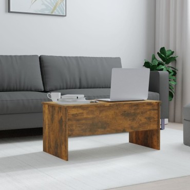 vidaXL Τραπεζάκι Σαλονιού Καπνιστή Δρυς102x50,5x46,5cm Επεξεργασμ.Ξύλο 1 τεμ.