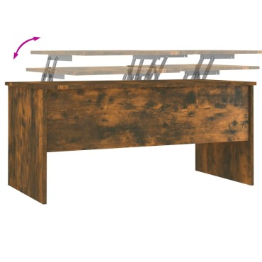 vidaXL Τραπεζάκι Σαλονιού Καπνιστή Δρυς102x50,5x46,5cm Επεξεργασμ.Ξύλο 1 τεμ.