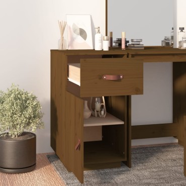 vidaXL Ντουλάπι Γραφείου Καφέ μελί 40x50x75cm Μασίφ Ξύλο Πεύκου 1 τεμ.