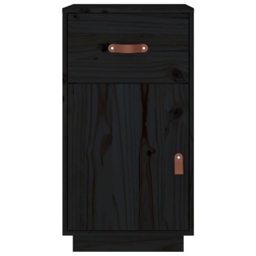 vidaXL Ντουλάπι Γραφείου Μαύρο 40x50x75cm Μασίφ Ξύλο Πεύκου 1 τεμ.