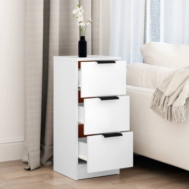 vidaXL Μπουφές Λευκά 30x30x70cm από Επεξεργασμένο Ξύλο 1 τεμ.