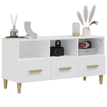 vidaXL Έπιπλο Τηλεόρασης Λευκό 102x36x50cm Επεξεργασμένο Ξύλο