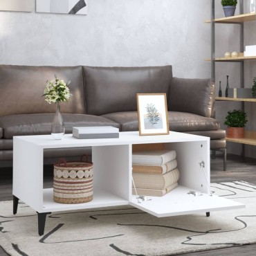 vidaXL Τραπεζάκι Σαλονιού Λευκό 90x50x40cm Επεξεργασμένο Ξύλο 1 τεμ.