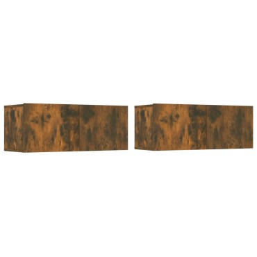 vidaXL Έπιπλα Τηλεόρασης 2 τεμ. Καπν. Δρυς 80x30x30cm Επ. Ξύλο