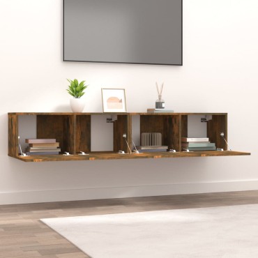 vidaXL Έπιπλα Τηλεόρασης 2 τεμ. Καπν. Δρυς 80x30x30cm Επ. Ξύλο
