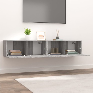 vidaXL Έπιπλα Τηλεόρασης 2 τεμ. Γκρι Sonoma 80x30x30cm Επεξ. Ξύλο