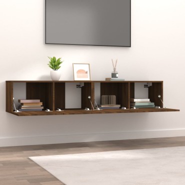 vidaXL Έπιπλα Τηλεόρασης 2 τεμ. Καφέ Δρυς 80x30x30cm Επεξ. Ξύλο