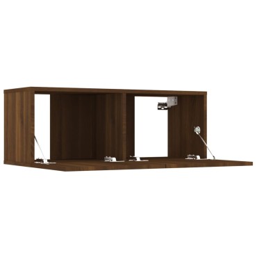 vidaXL Έπιπλα Τηλεόρασης 2 τεμ. Καφέ Δρυς 80x30x30cm Επεξ. Ξύλο