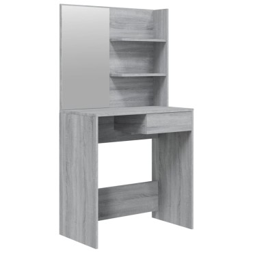 vidaXL Μπουντουάρ με Καθρέφτη Γκρι Sonoma 74,5x40x141cm