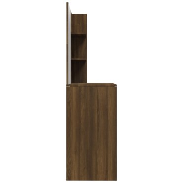 vidaXL Μπουντουάρ με Καθρέφτη Καφέ Δρυς 74,5x40x141cm