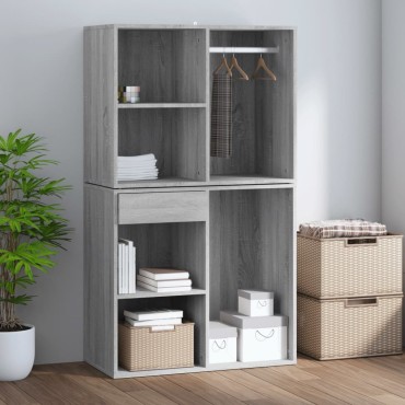 vidaXL Ντουλάπι Γυαλιστερό Γκρι Sonoma 80x40x65cm Επεξεργασμένο Ξύλο 1 τεμ.