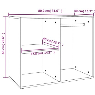 vidaXL Ντουλάπι Γυαλιστερό Γκρι Sonoma 80x40x65cm Επεξεργασμένο Ξύλο 1 τεμ.