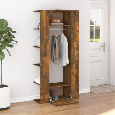 vidaXL Ντουλάπι Διαδρόμου Καπνιστή Δρυς 97,5x37x99cm Επεξεργ. Ξύλο 1 τεμ.