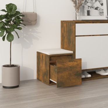 vidaXL Κουτί με Συρτάρι Καπνιστή Δρυς 40,5x40x40cm Επεξεργασμένο Ξύλο