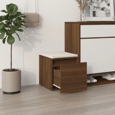 vidaXL Κουτί με Συρτάρι Καφέ Δρυς 40,5x40x40cm Επεξεργασμένο Ξύλο