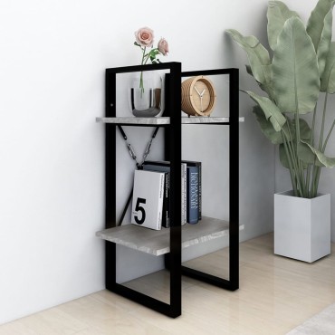 vidaXL Βιβλιοθήκη με 2 Ράφια Γκρι Sonoma 40x30x70cm Επεξεργ. Ξύλο 1 τεμ.